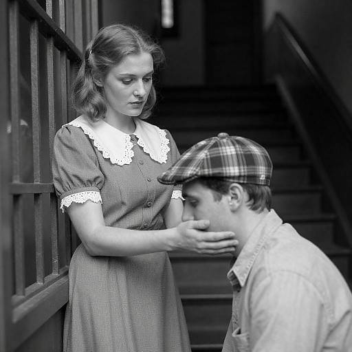 Vintage Black and White Portrait Scene