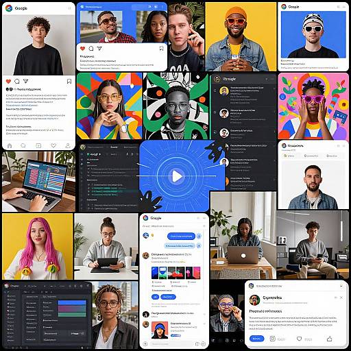 Vibrant Digital Collage of Innovation