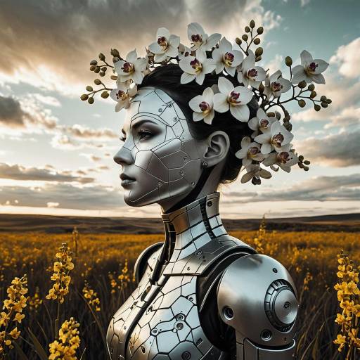 Surreal Robot Woman in Infinite Prairie