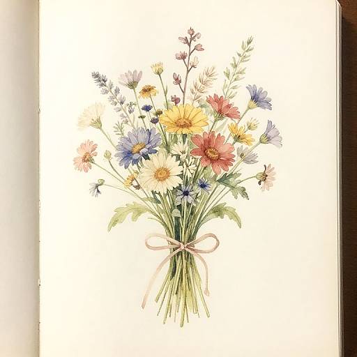 Vintage Wildflower Watercolor Bouquet