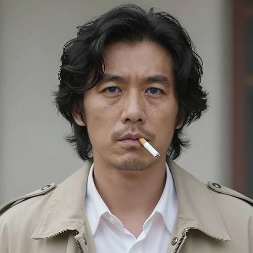 Serious Man with Cigarette and Jacket