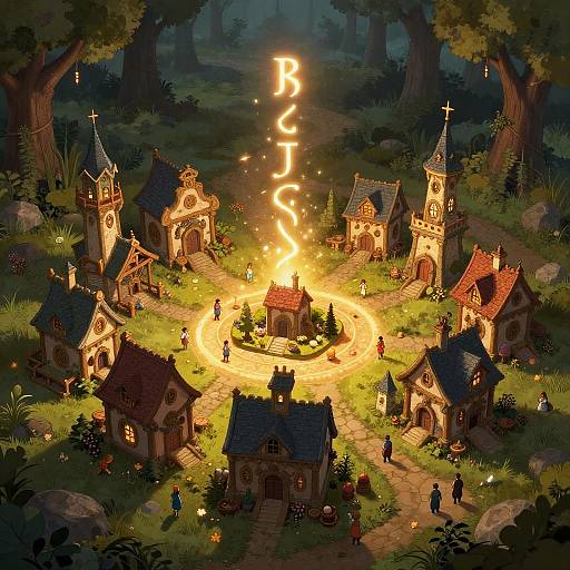 Magical Village Generator in Fantasy Forest