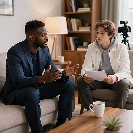 Conversation in a Cozy Living Room