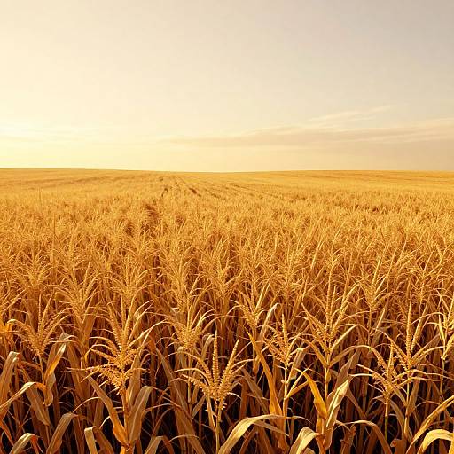 Golden Cornfields at Sunset Glow
