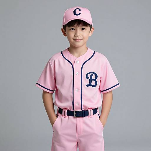 Realistic Pink Baseball Costume Portrait