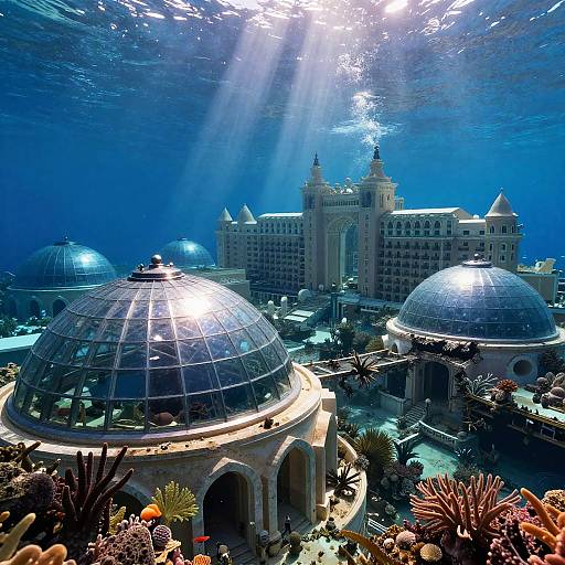Photorealistic Underwater Atlantis Cityscape