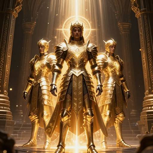 Noble Aasimars Guarding Ancient Temple