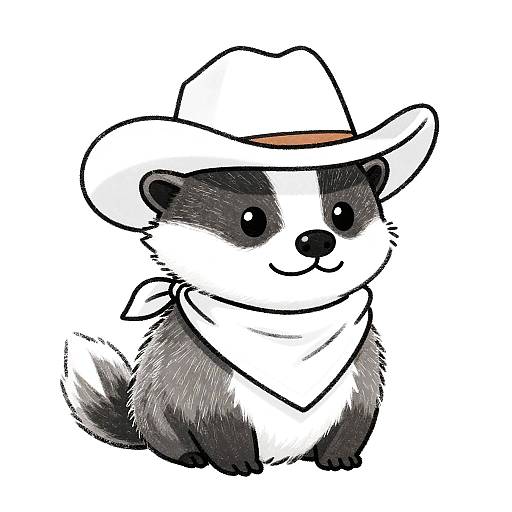 Whimsical Pastel Cartoon Badger