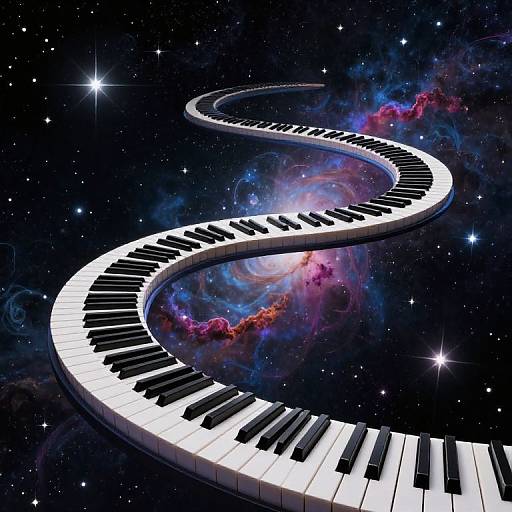 Celestial Spiral Piano in Cosmos