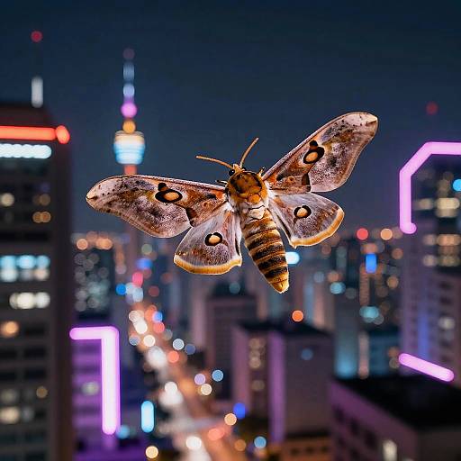 Neon City Deathhead Moth Flight