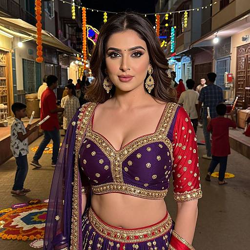 Elegant Woman in Royal Diwali Attire
