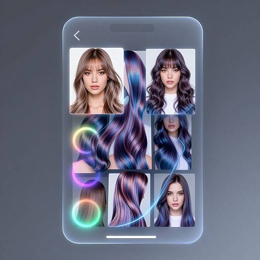 Futuristic Hair Color App Interface