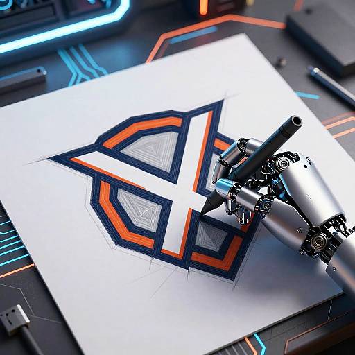 Futuristic Robotic Team Logo Design