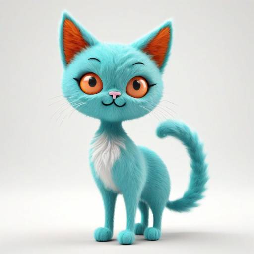 Stylized Playful Cat in Minimalism Style