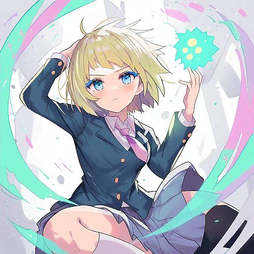 Illustration of Hanazawa teruki, mob psycho 100 in the style of Hizaka