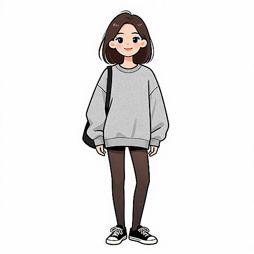 Smiling Woman in Casual Streetwear