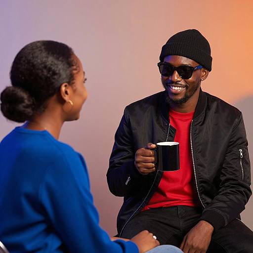 Dynamic Conversation with Colorful Background