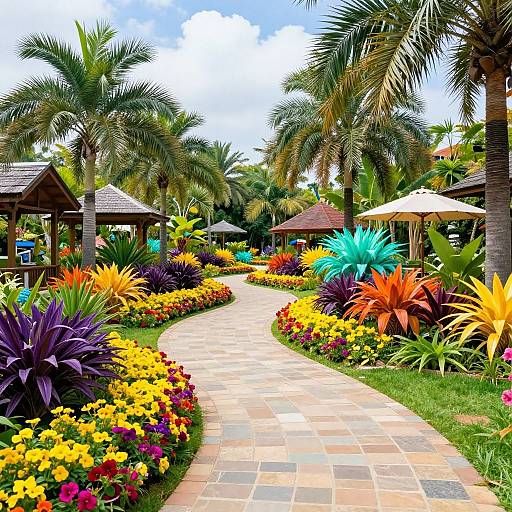 Vibrant Tropical Garden Pathway