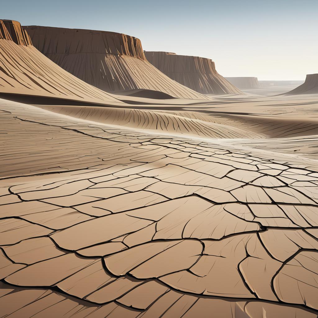 Windy Barren Badlands Artistic Rendering