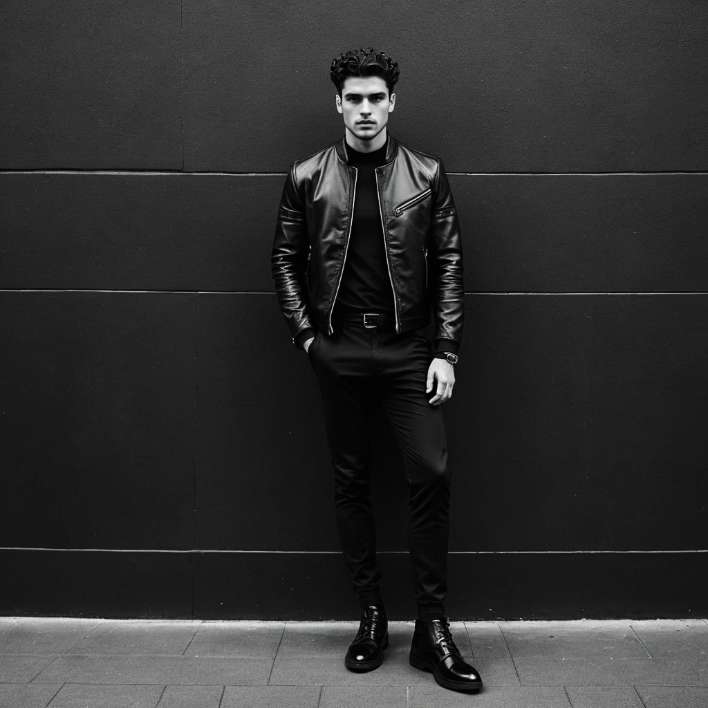 Stylish Black Outfit Photography of Man