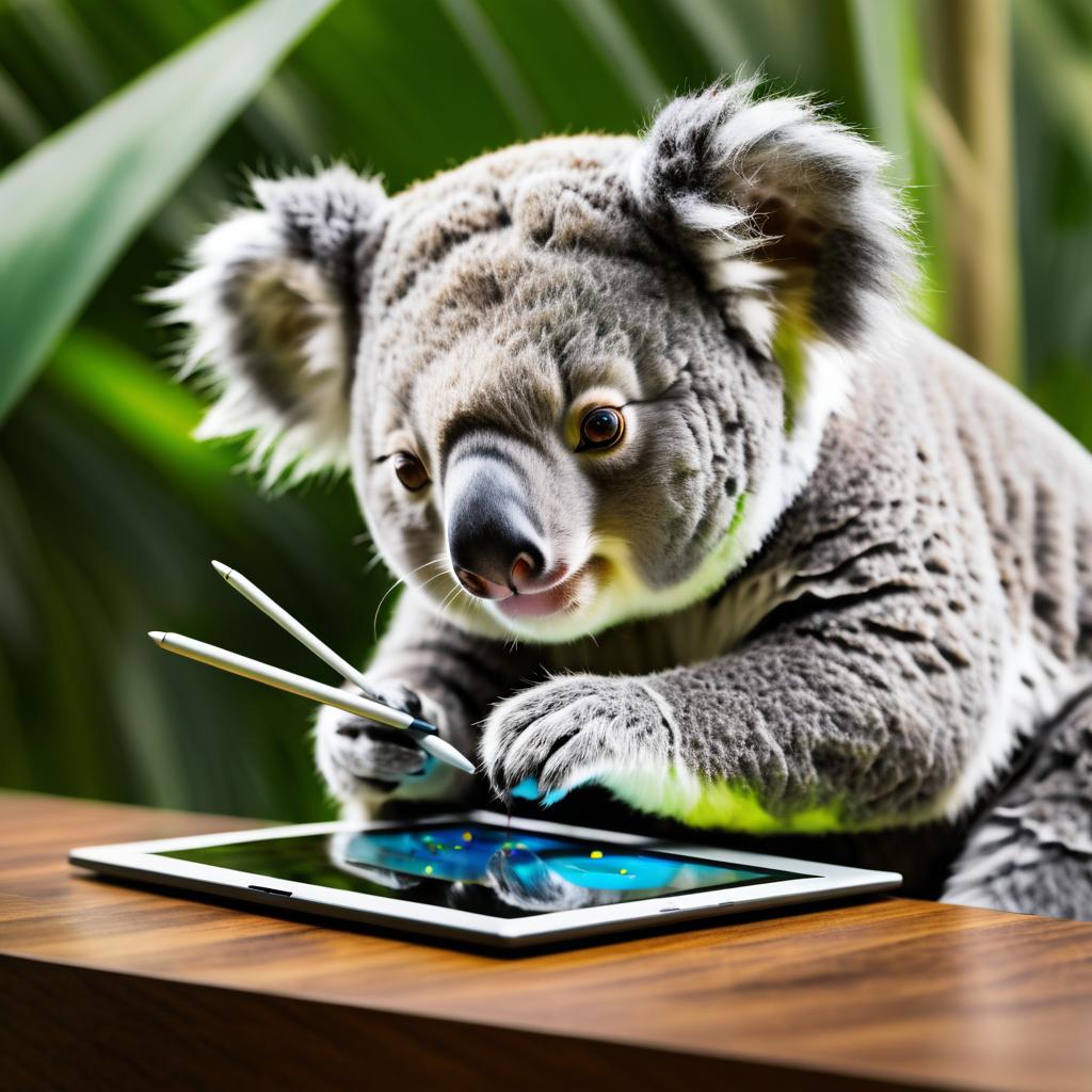 Koala Using Tablet in High Detail