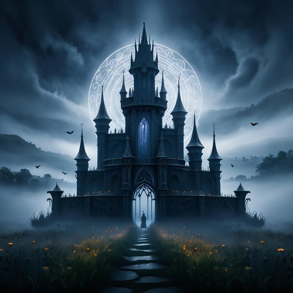 Ominous Dark Tower in Enchanted Meadow