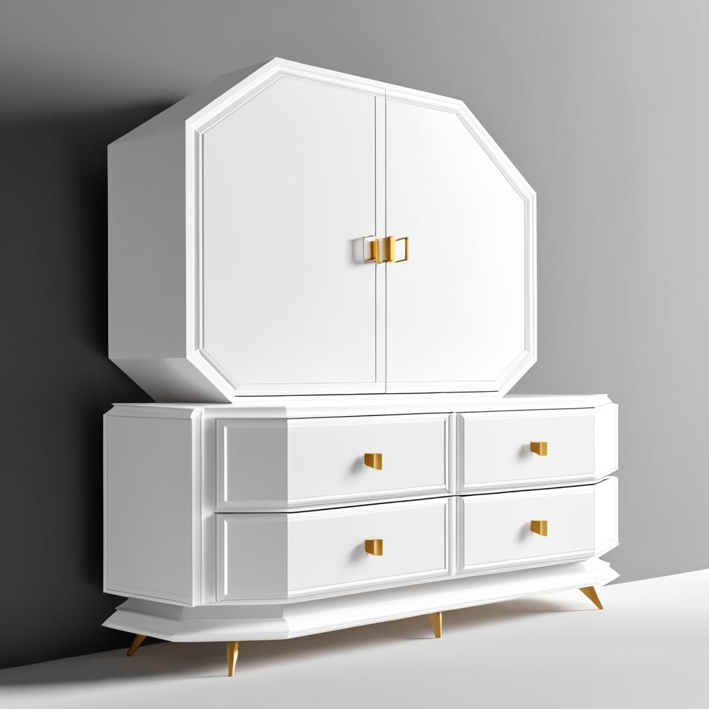 High-Quality Pentagonal White Dresser Design