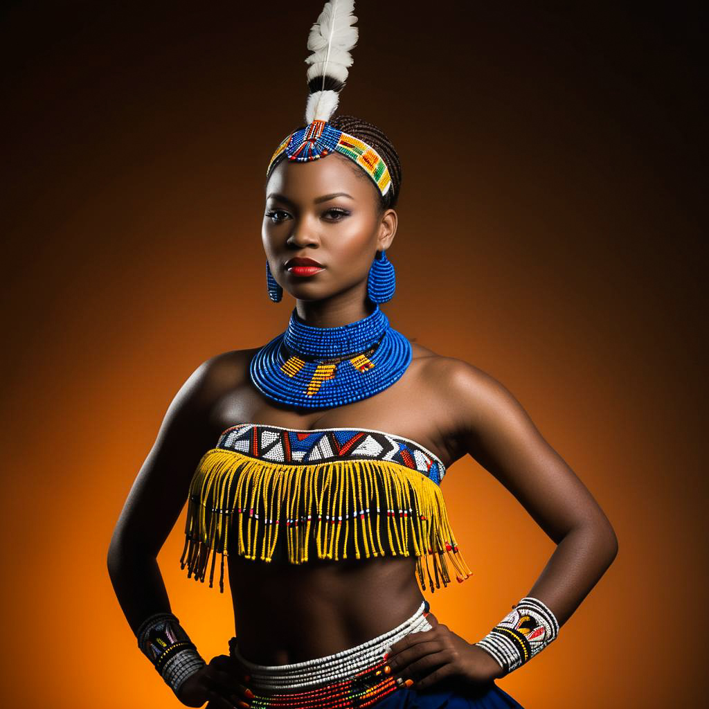 Graceful Zulu Woman in Midnight Blue