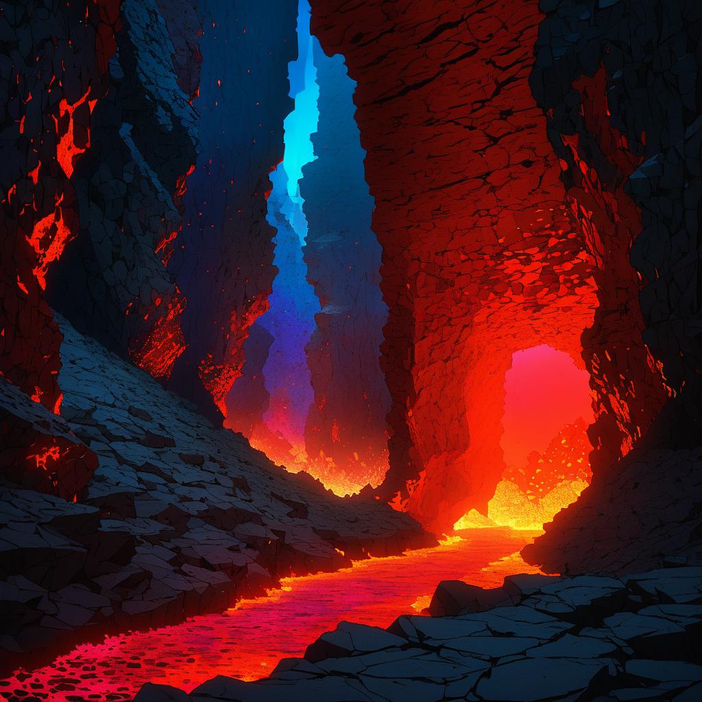 Immersive Lava Tube Passage at Dusk