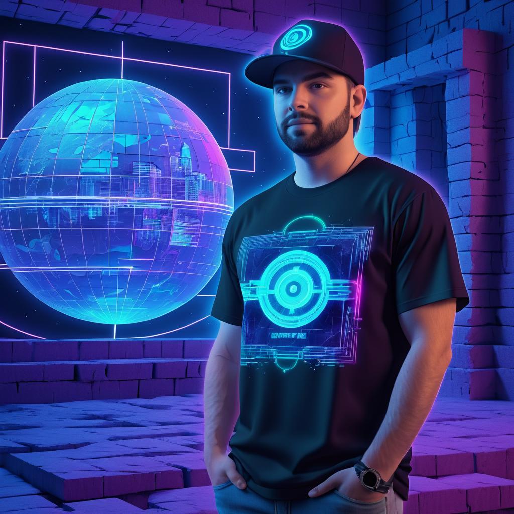 Futuristic Neon Dreams T-Shirt Design