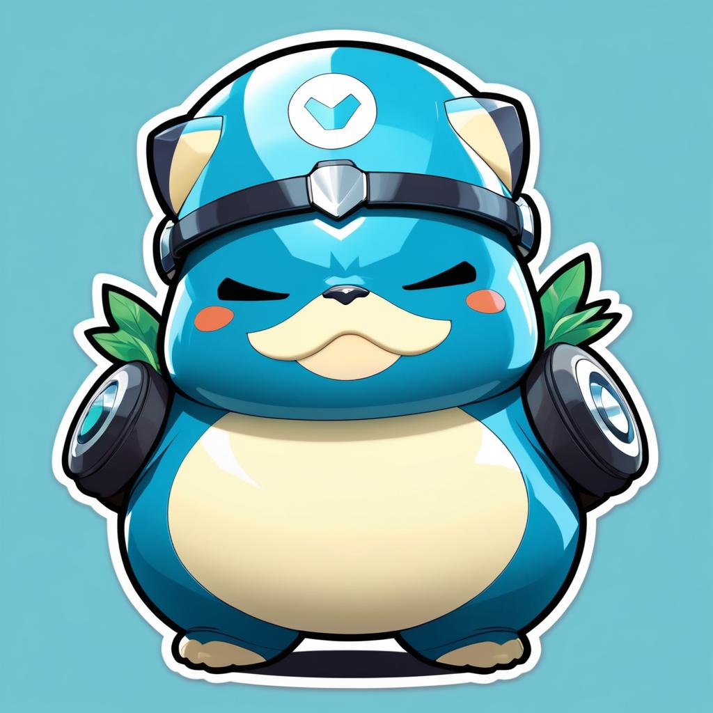 Adorable Snorlax Superhero Sticker Art