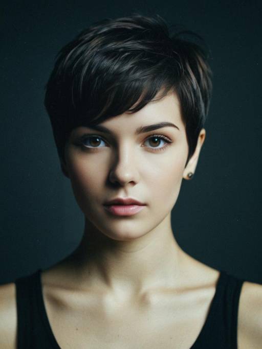 Woman with Pixie Haircut Portrait