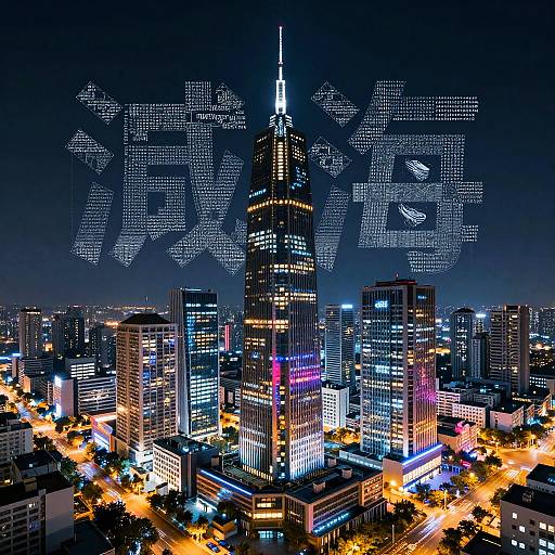 Futuristic Geometric Cityscape Art