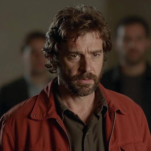 Middle-Aged Man in Red Jacket