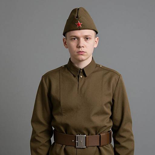 Realistic Soviet Military Uniform Portrait
