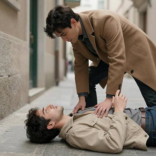 Intense Confrontation in Urban Alleyway