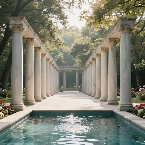 Endless Marble Column Pathway