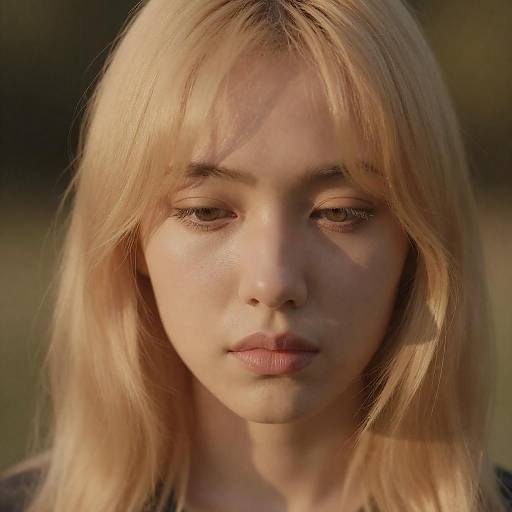 Serious Young Woman in Warm Lighting