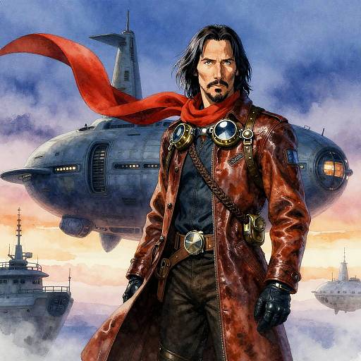 Rogue Sky-Pilot in Floating Airship Harbor