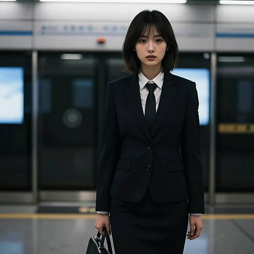 Professional Woman Lawyer in Subway