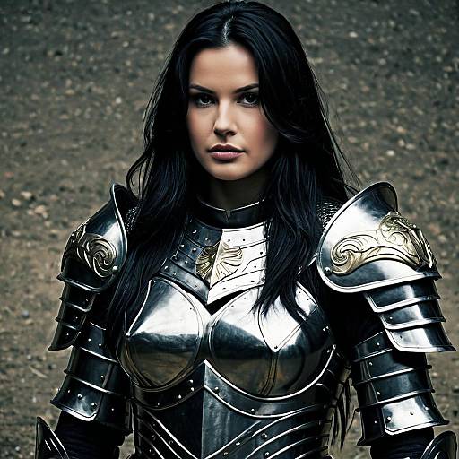 Woman in Ornate Medieval Armor