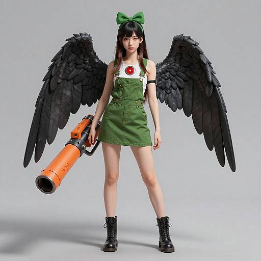 Anime Girl with Wings and Arm Cannon