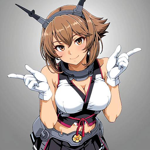Illustration of Mutsu kai ni (kancolle), kantai collection in the style of Onnaski