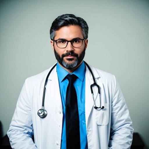 Male Doctor in White Coat with Stethoscope