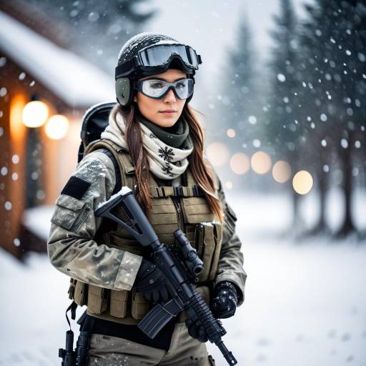 Realistic Portrait of a Female Soldier