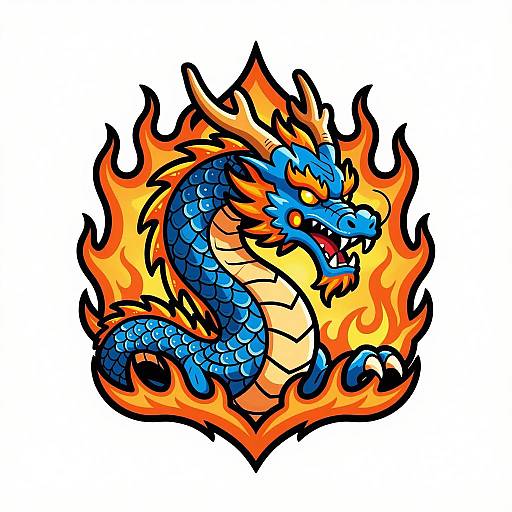 Fierce Tattoo-Style Dragon Logo