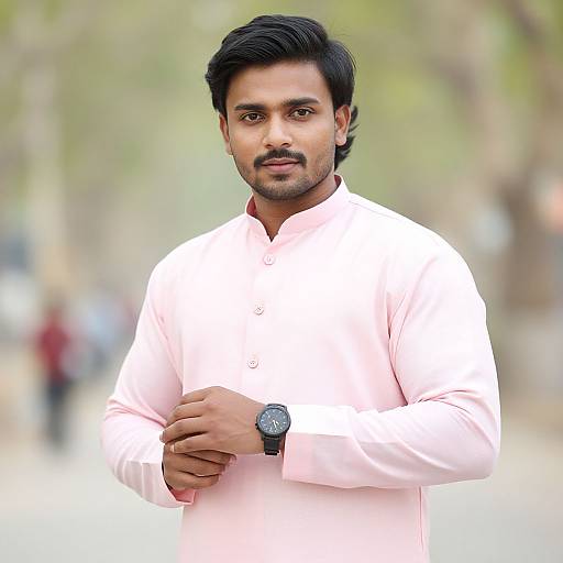Realistic Casual Male in Pink Sherwani