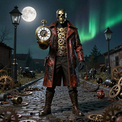 Clockwork Phantom with Brass Pocket Watch
