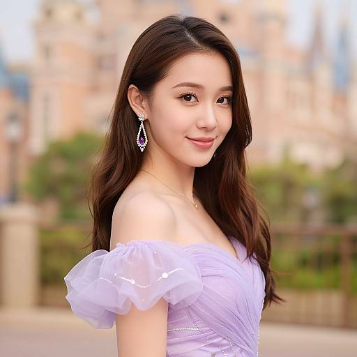 Disney-Inspired Purple Party Dress Girl