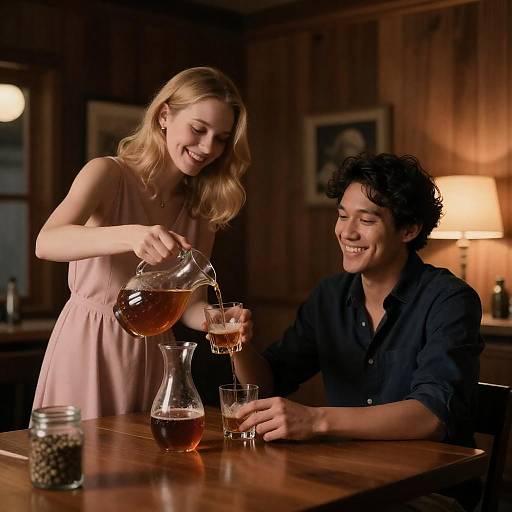 Cozy Evening in a Wood-Paneled Room